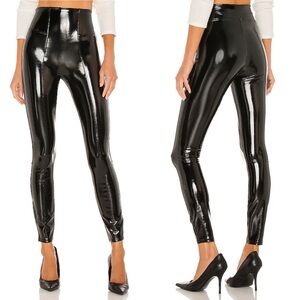SPANX Black Glossy Leggings with‎ High Waist and Full Length